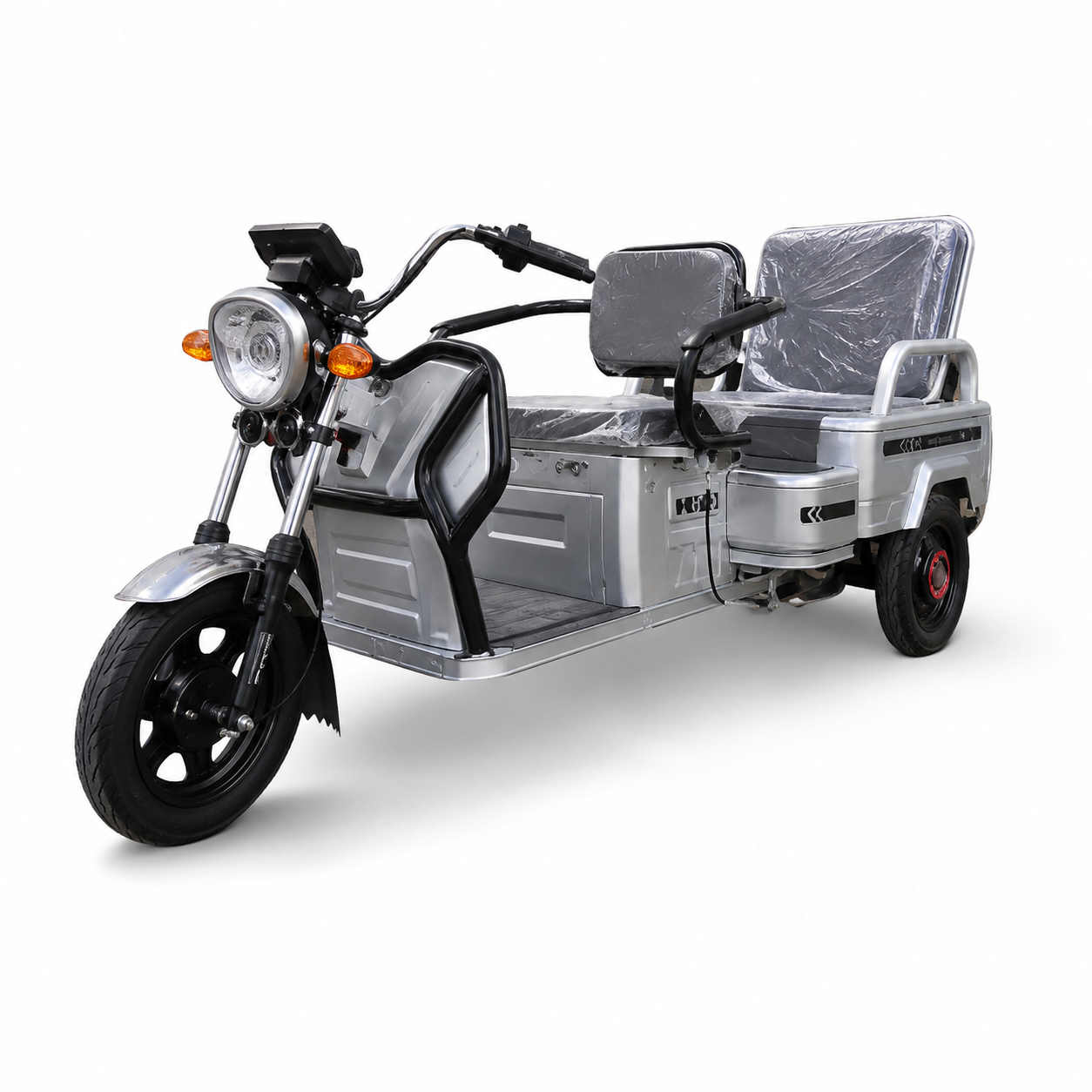 Triciclu electric cu remorcă FH980, 1000W, 60V/32Ah, gri