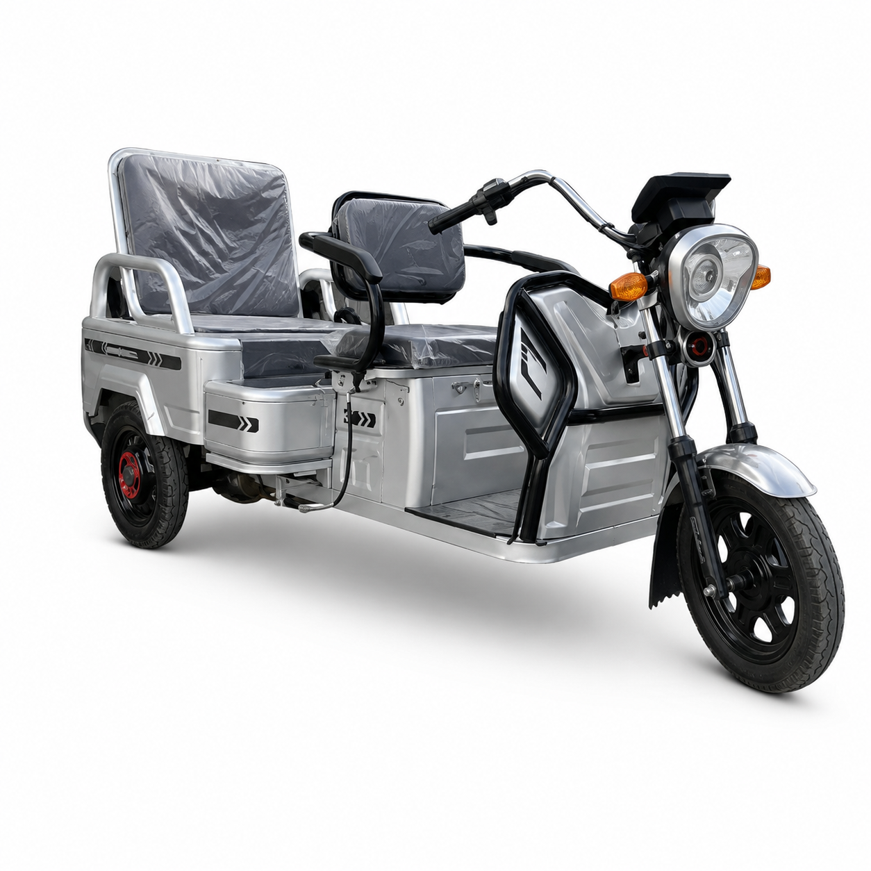 Triciclu electric cu remorcă FH980, 1000W, 60V/32Ah, gri