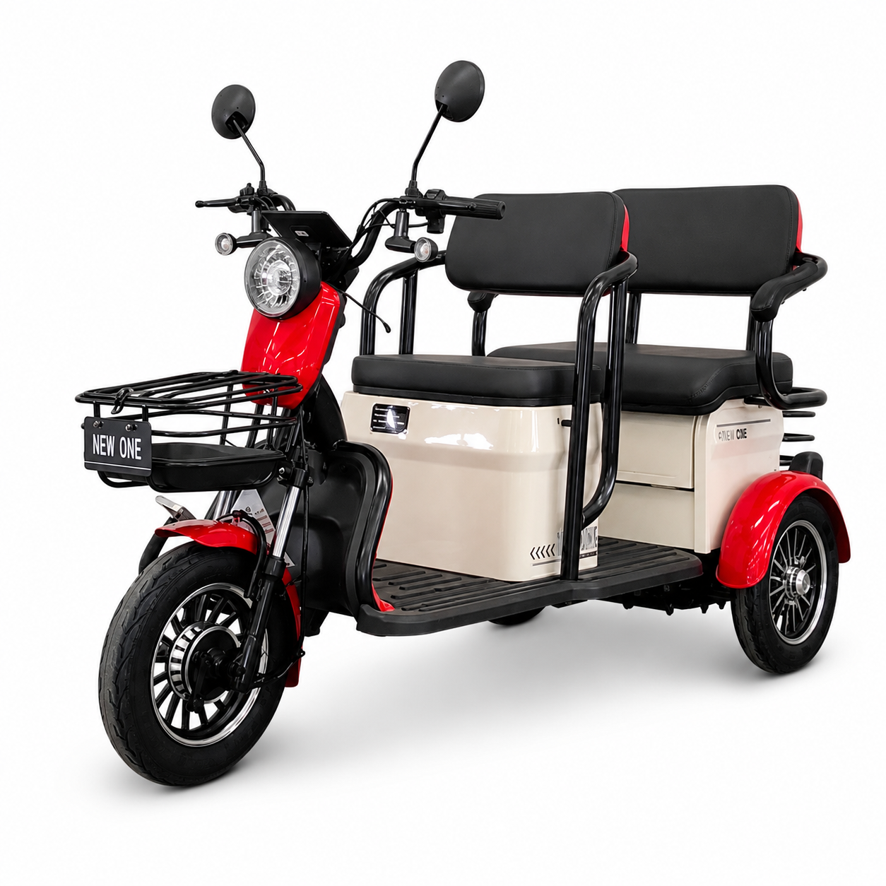 Tricicletă electrică NEW ONE C20 Bej/Roșu 1000W, 60V/20Ah