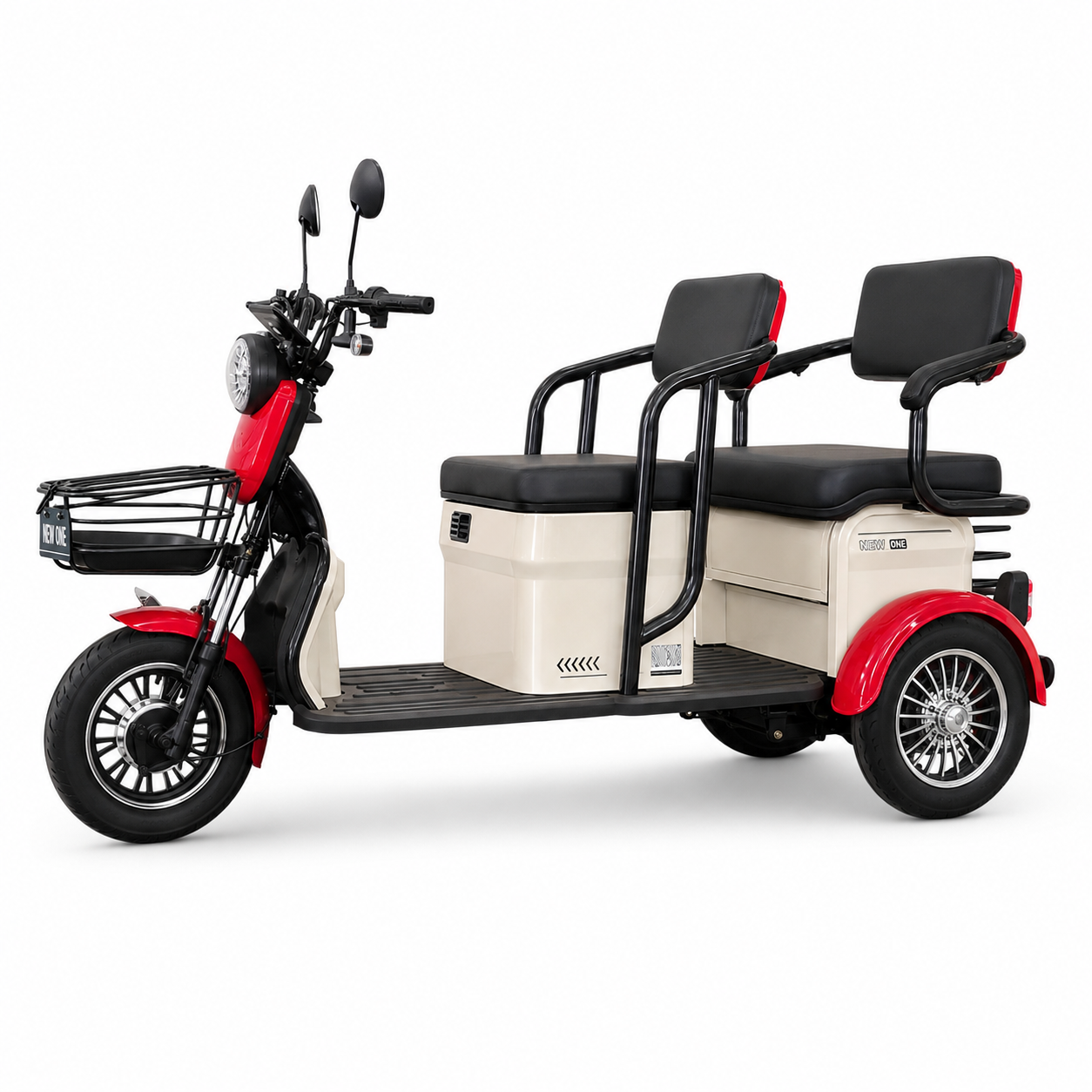 Tricicletă electrică NEW ONE C20 Bej/Roșu 1000W, 60V/20Ah