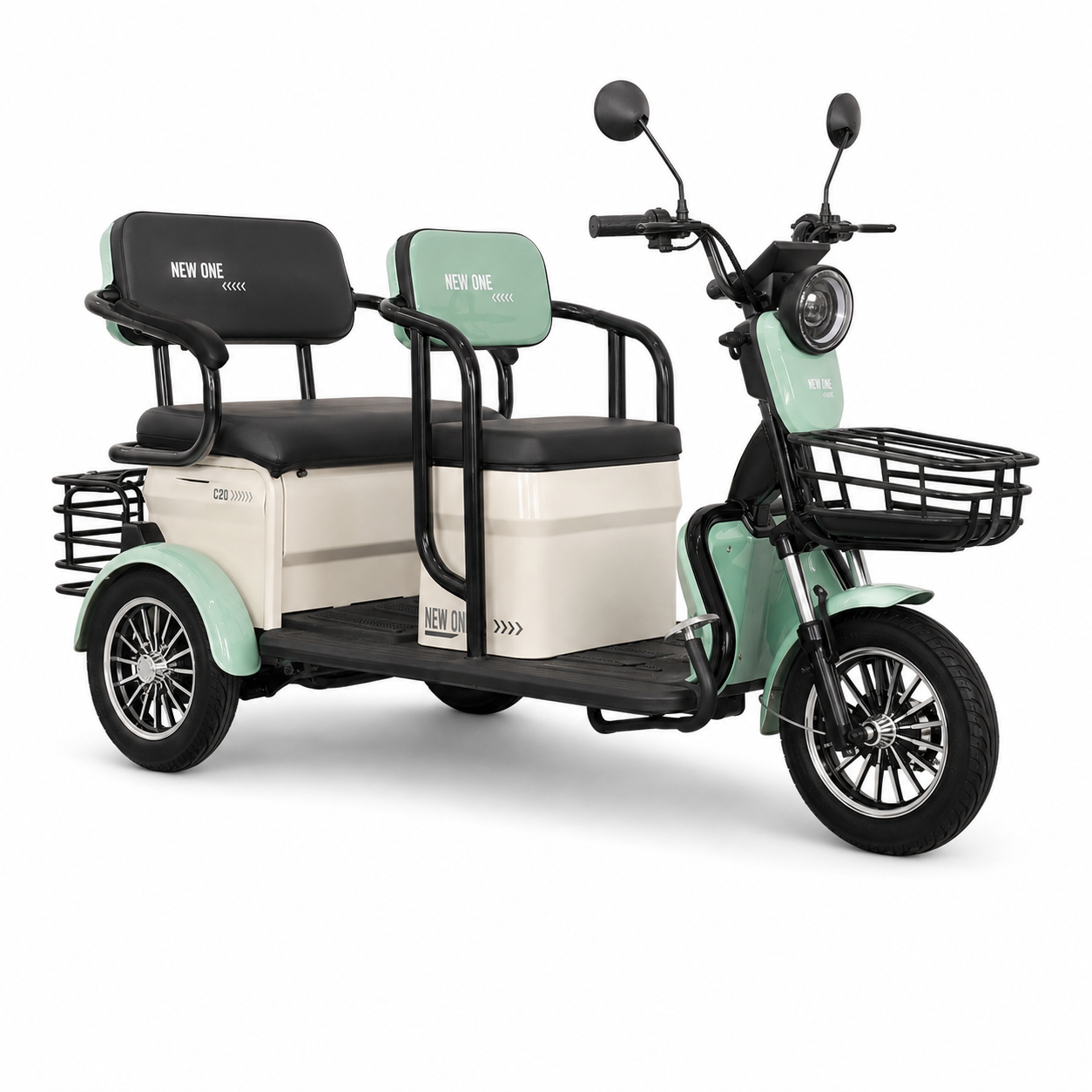Tricicletă electrică NEW ONE C20 Verde/Bej 1000W, 60V/20Ah