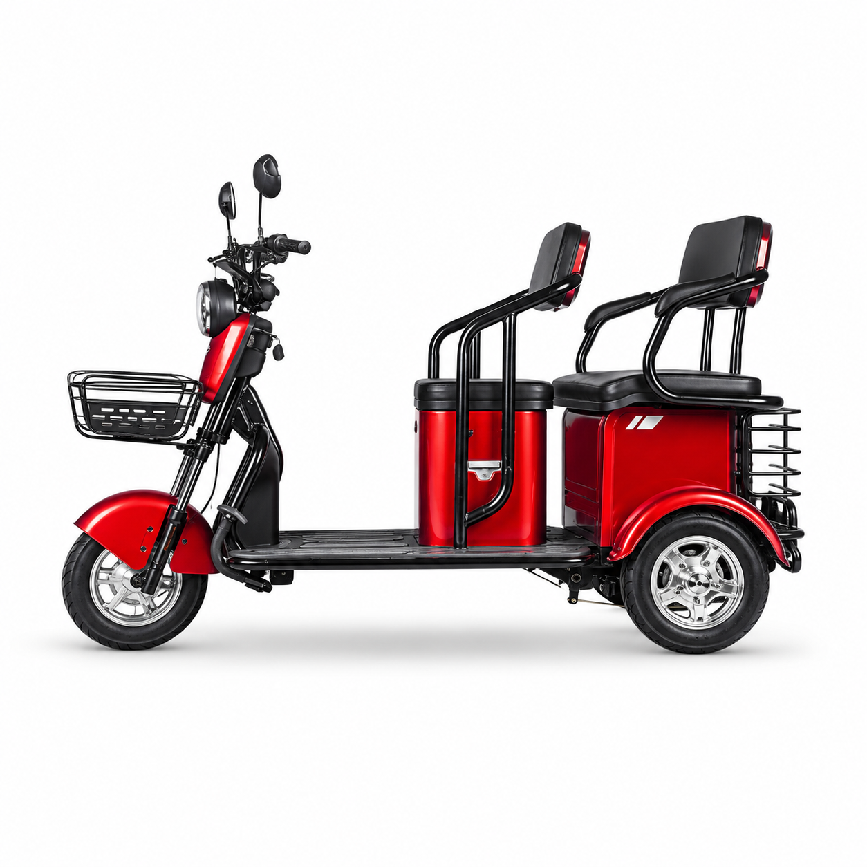 Triciclu electric C20 1000W roșu, baterie 60V 20Ah