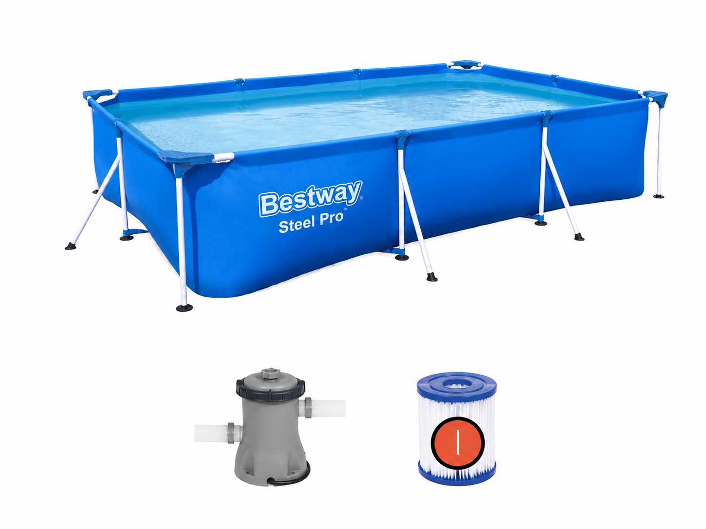 Piscină cu cadru Bestway Steel Pro 56411, 300×201×66 cm, 3300 L