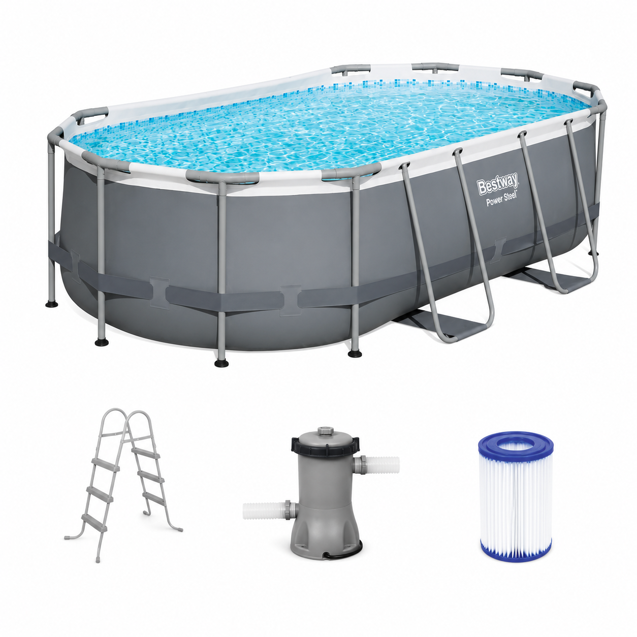 Piscină cu cadru Bestway 56620, ovală, 424×250×100 cm, 7250 L