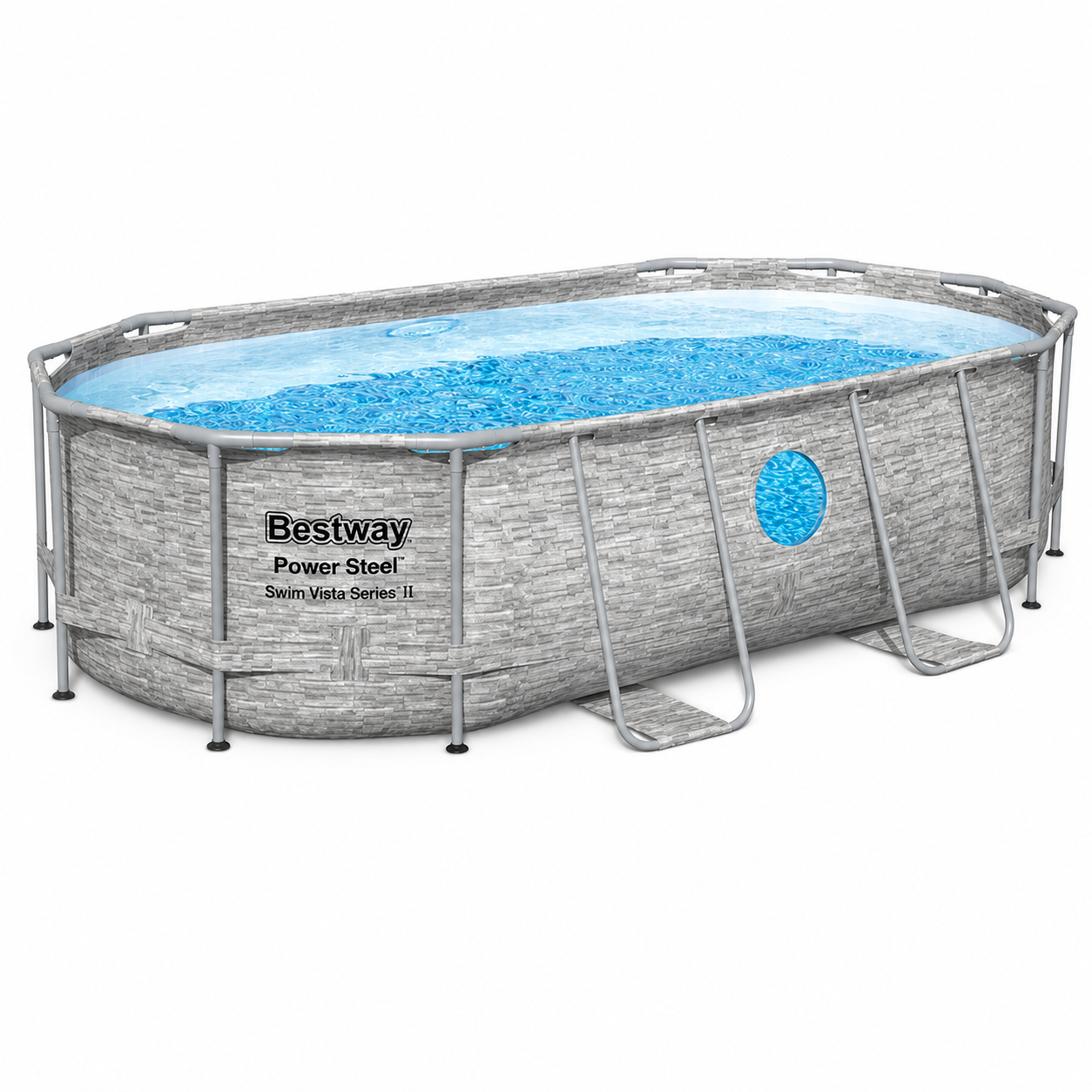 Piscină cu cadru Bestway Power Steel 56714, ovală, 427×250×100 cm, 7250 L
