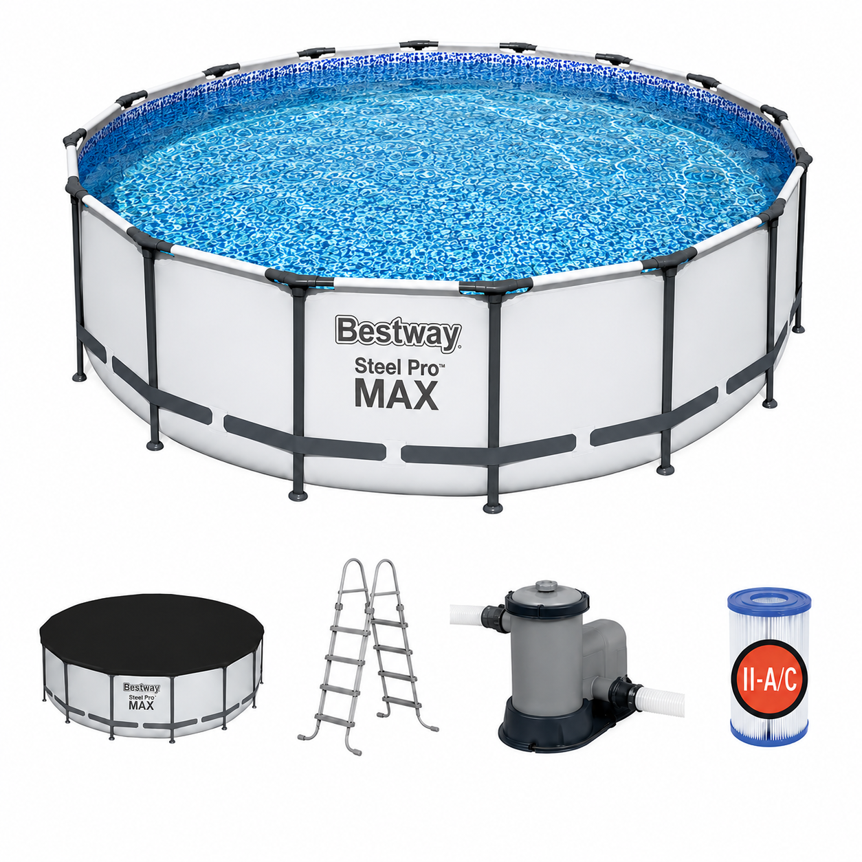 Piscină Bestway Steel Pro Max 5612Z, 488×122 cm, 19.480 L