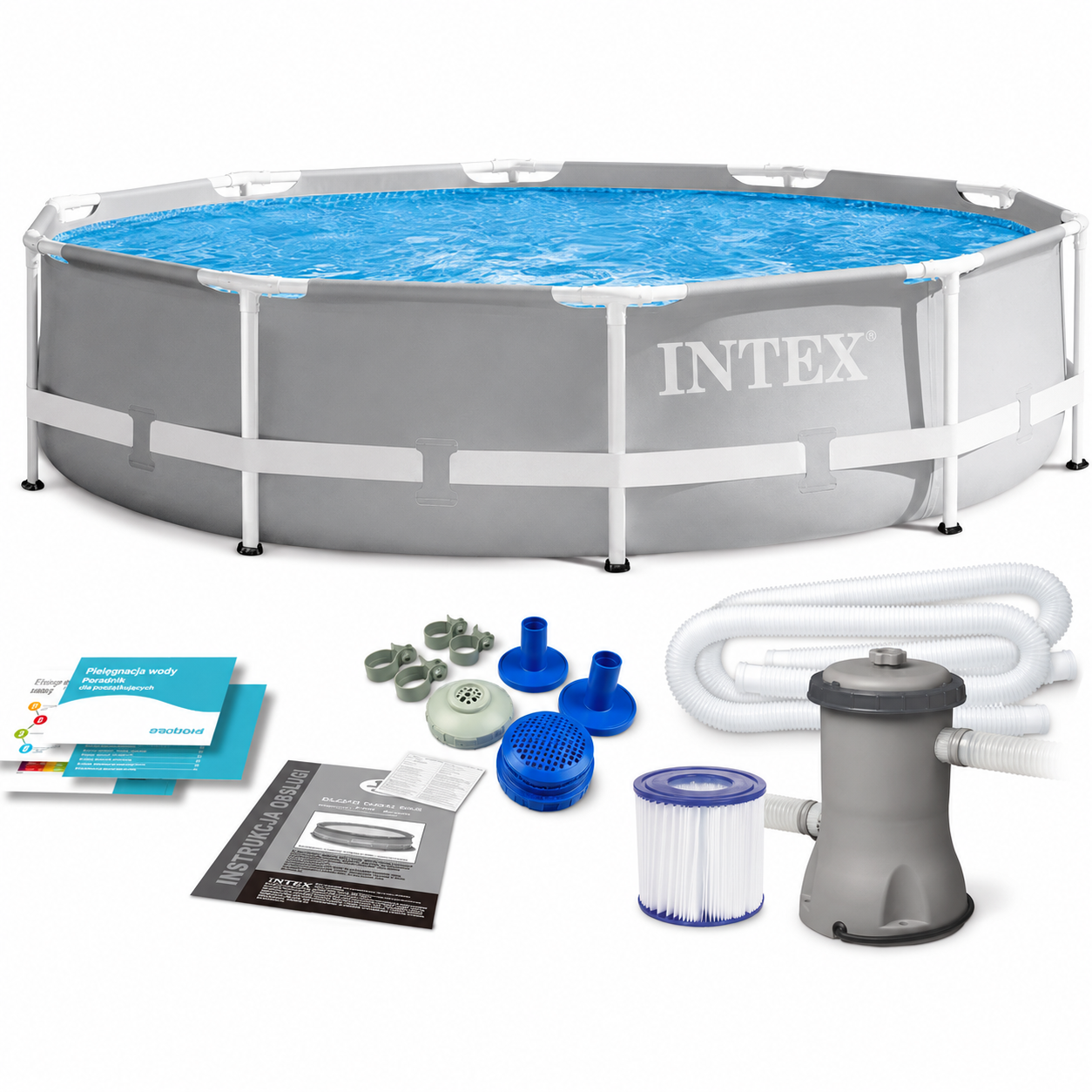 Piscină Intex Prism Frame 305×76 cm, 4.485 L, cu pompă-filtru