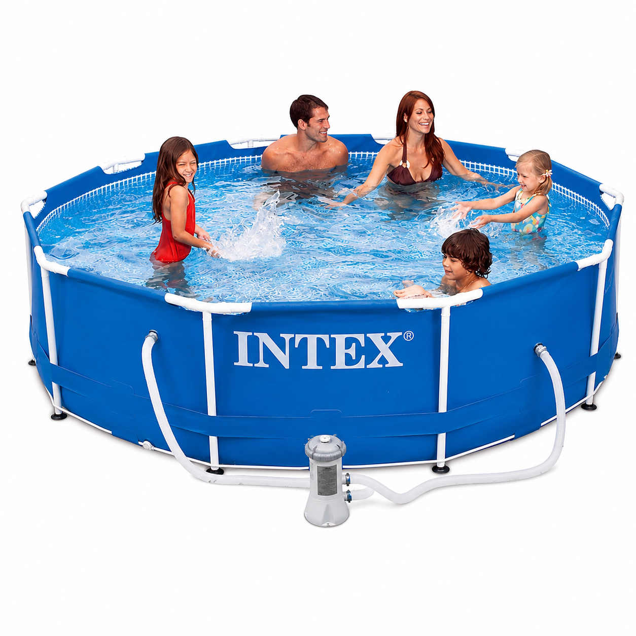 Piscină carcasă Intex 366×76 cm, 6.503 L, rotundă, cu cadru metalic