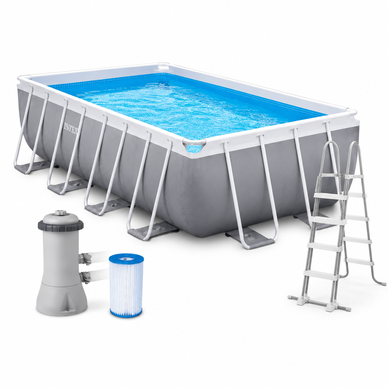 Piscină cu cadru metalic Intex 400×200×100 cm, 6.836 L