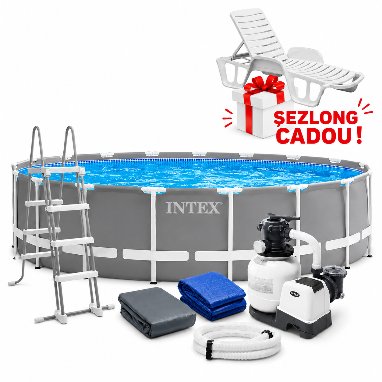 Piscină cu cadru metalic INTEX 610×132 cm, 32.695 L