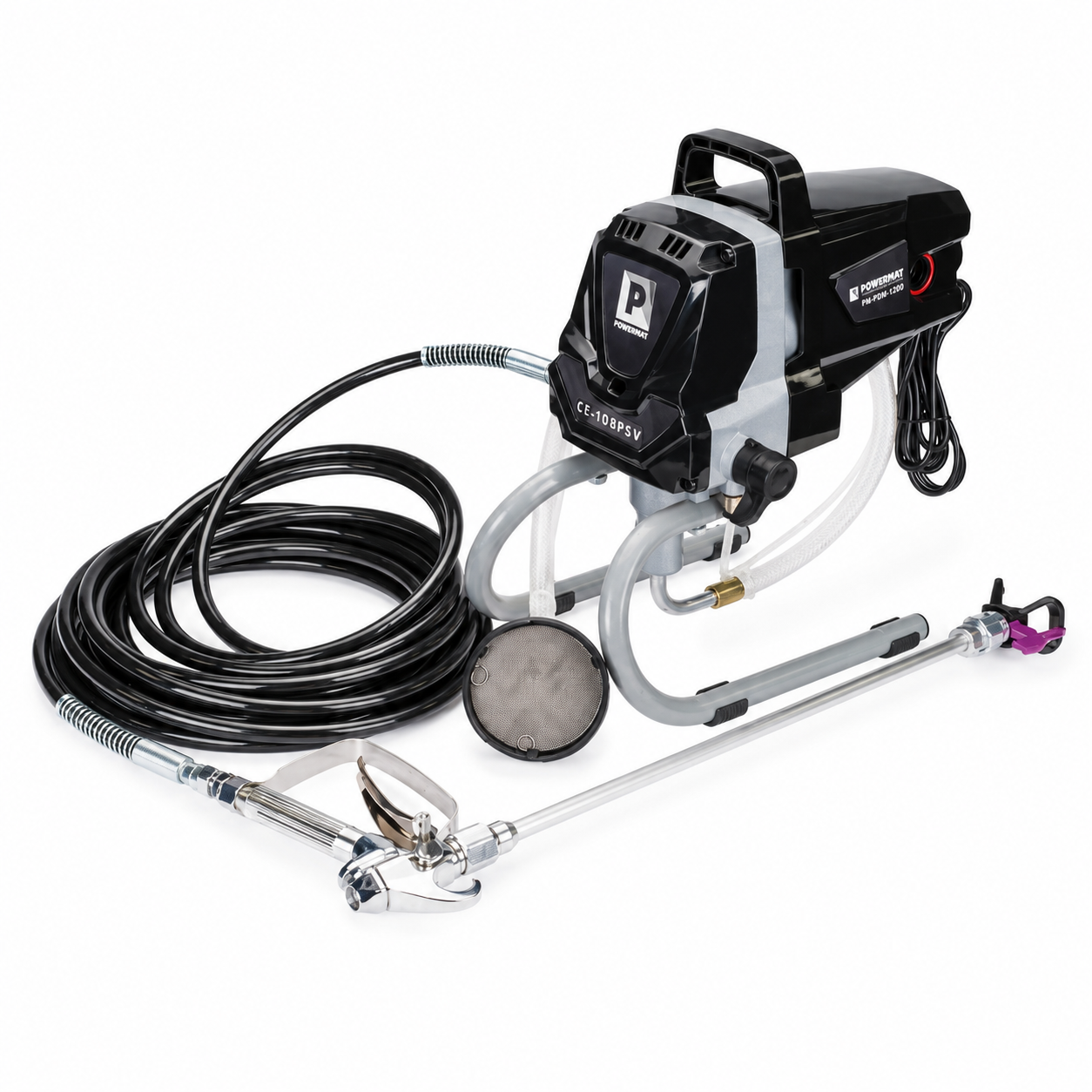 Pulverizator de vopsea airless Powermat PM-PDM-1200, 1200 W, 220 bar, 1,5 l/min