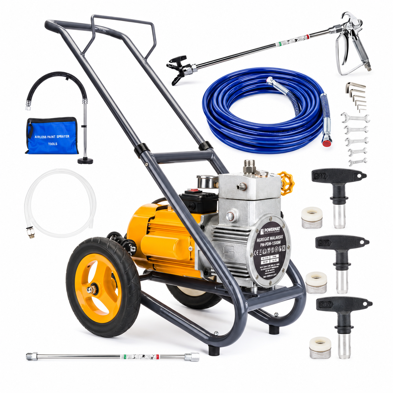 Pulverizator de vopsea airless Powermat PM-PDM-1500, 1500 W, 225 bar, 2,54 l/min