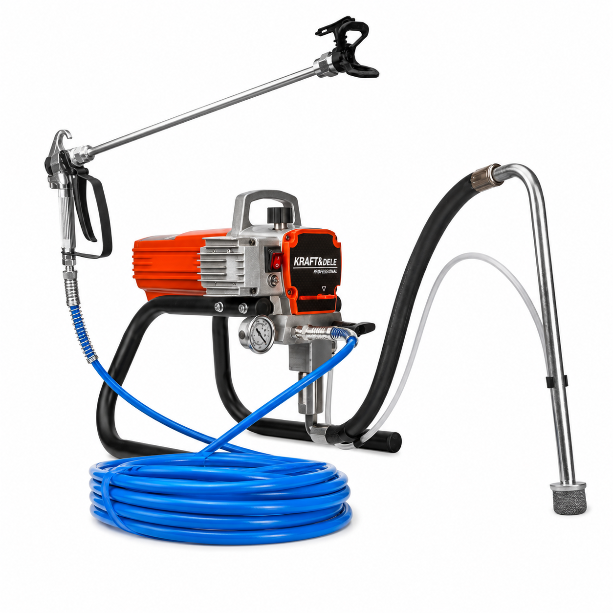 Aparat profesional de vopsit airless Kraft&Dele KD5796, 1500 W, 2,5 l/min, set complet