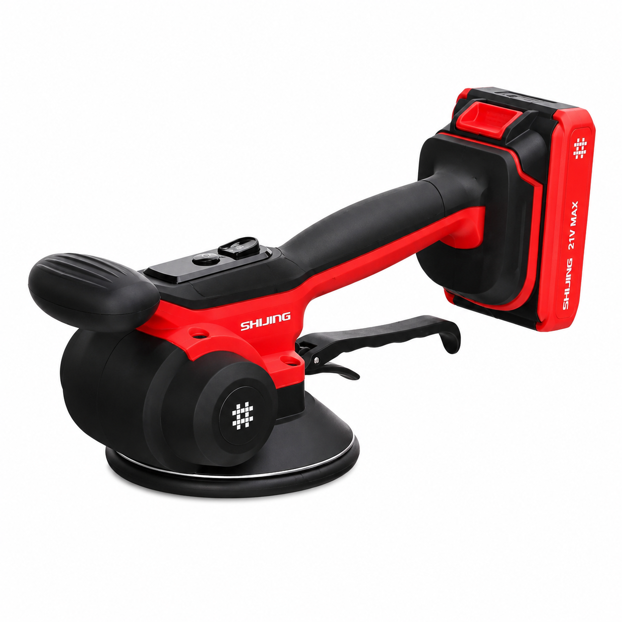 Ventuză vibratoare cu acumulator pentru gresie și faianță SHIJING 9393, 35 kg, 6 trepte, valiză inclusă