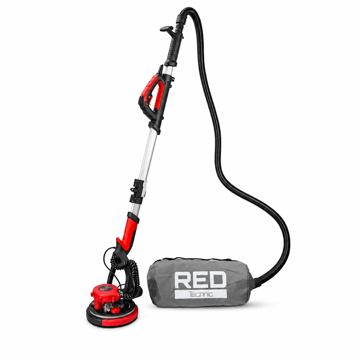 Șlefuitor telescopic pentru pereți și tavane Red Technic RTSDG0108, 2000 W, disc 225 mm, aspirare și LED