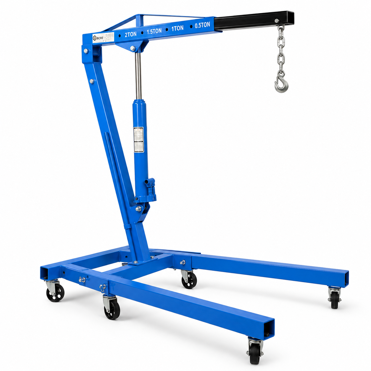 Macara hidraulică rulantă GEKO G02080, 2 tone, înălțime de ridicare 2,36 m
