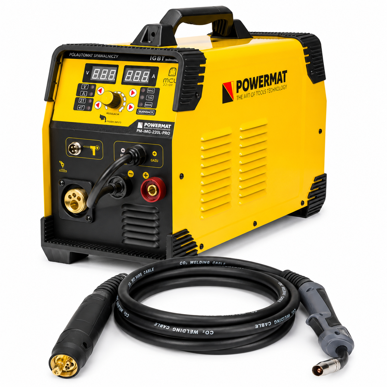 Aparat de sudură semi-automat Powermat PM-IMG-220L-PRO 220A MIG/MAG/MMA/TIG