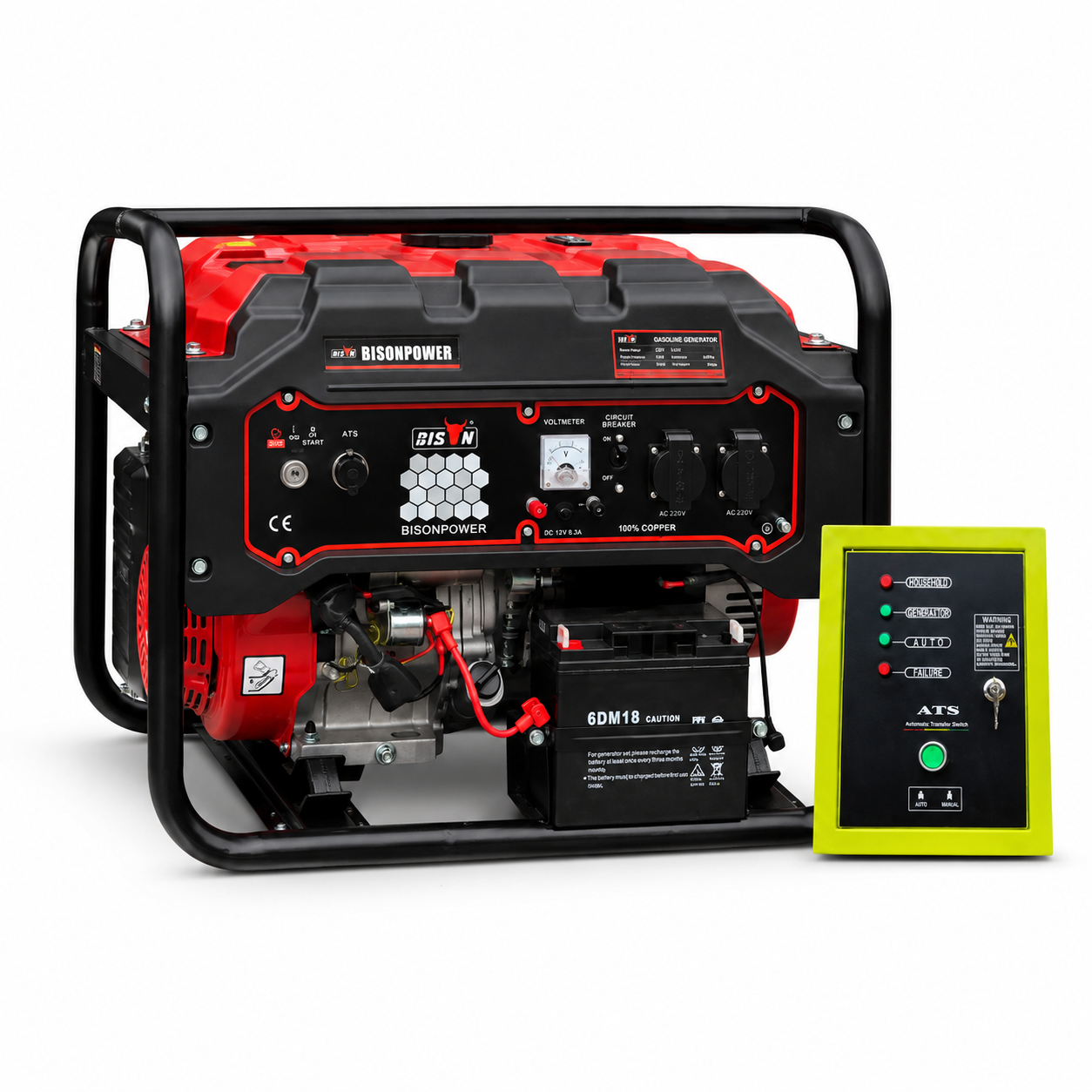 Generator pe benzină Bison BS7500ATS 6.5kW