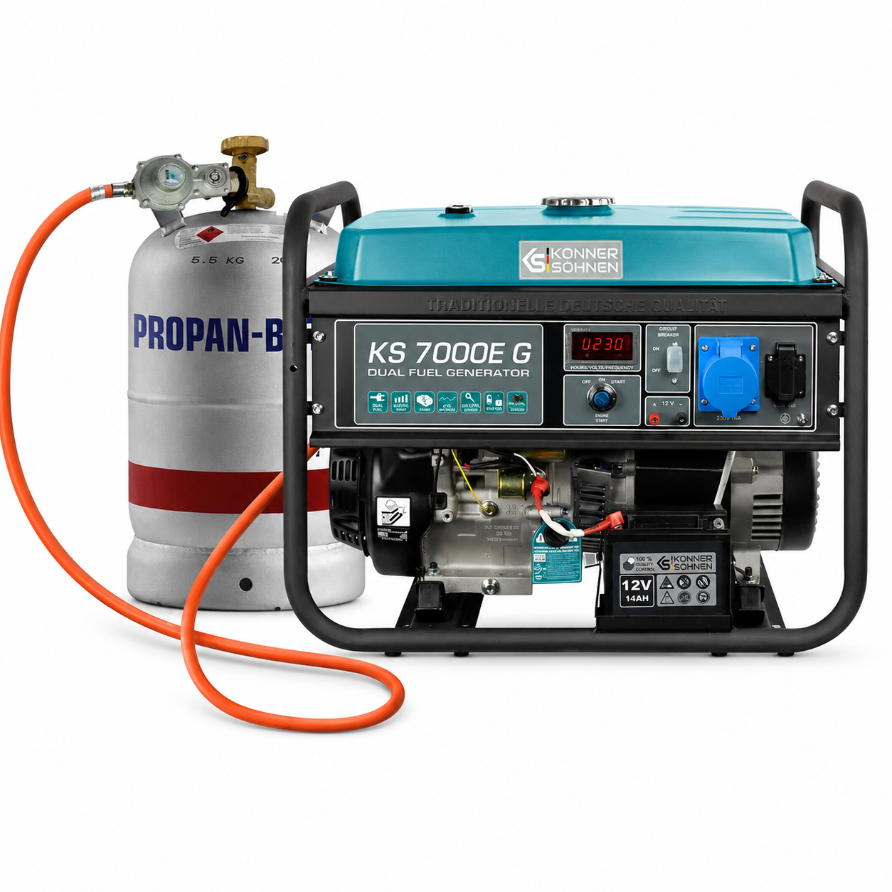 Generator hibrid benzină/GPL 5,5 kW 230 V Konner & Sohnen KS 7000E G