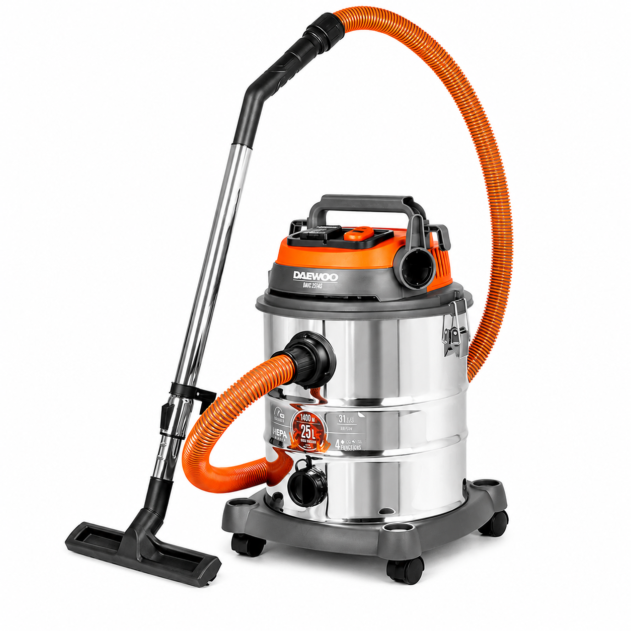 Aspirator industrial umed-uscat DAEWOO DAVC 2514S, 1400 W, 189 mbar, 25 L