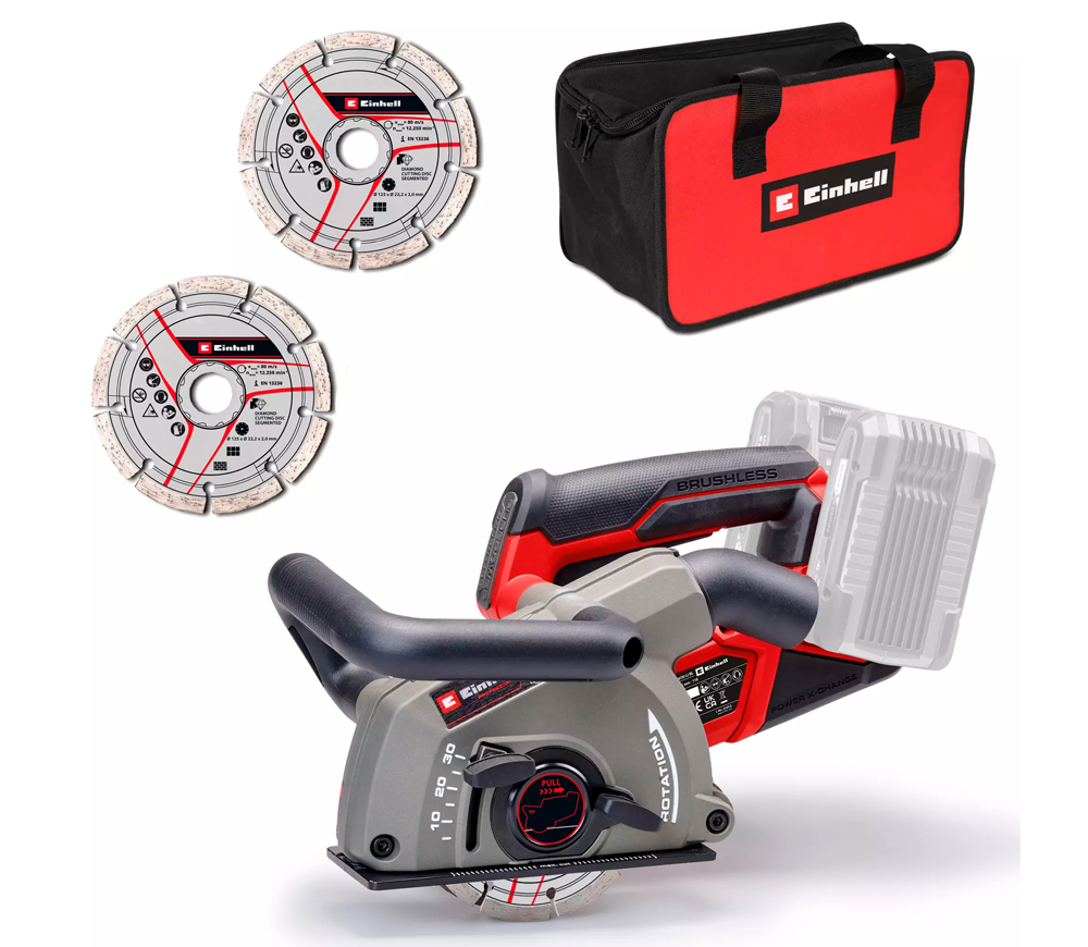Mașină de tăiat canale cu acumulator EINHELL TP-MA 36/30 Li BL Solo, 2×18 V, 125 mm