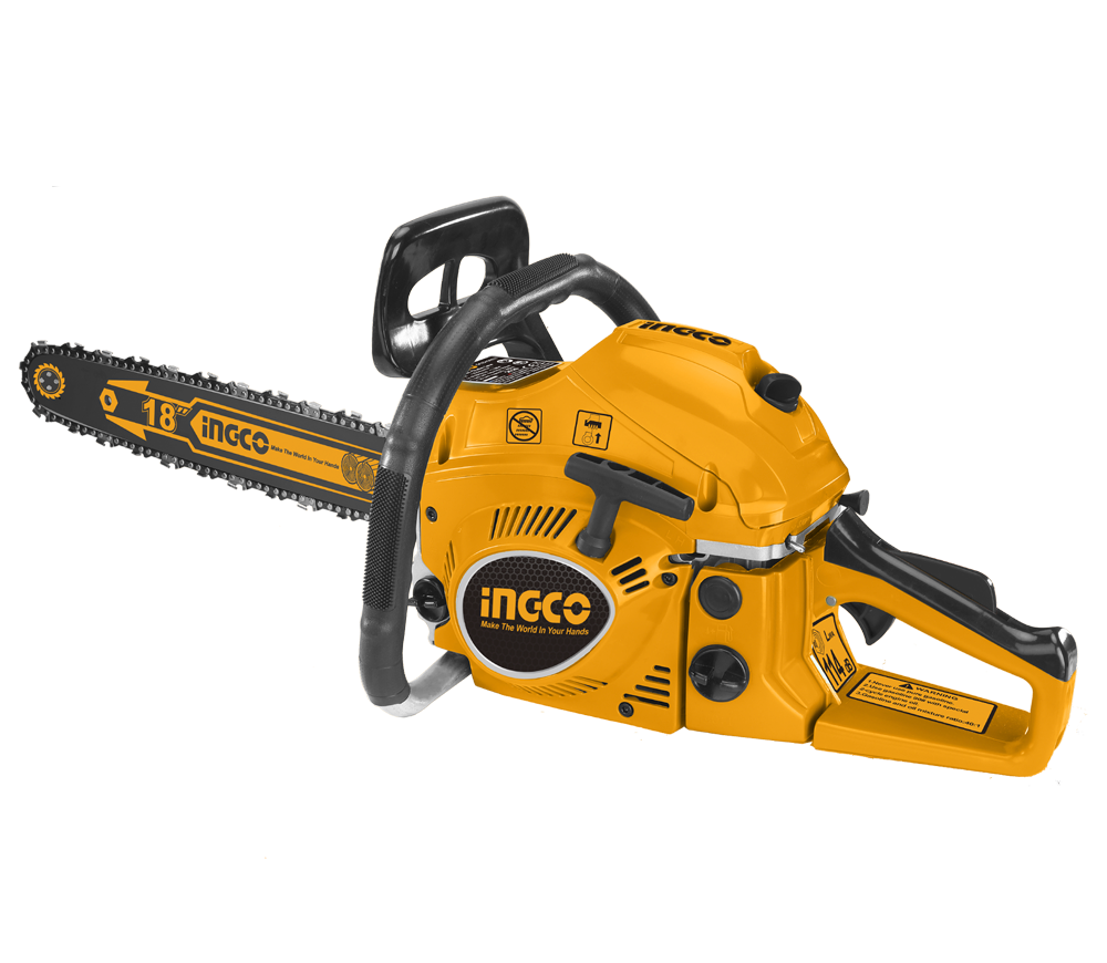 Motoferăstrău pe benzină INGCO GCS5451811, motor 46 cm³, lamă 455 mm