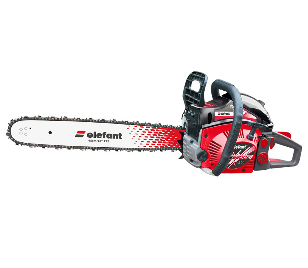 Motoferăstrău pe benzină Elefant CS5800E, motor 58 cm³, lamă 380/450 mm