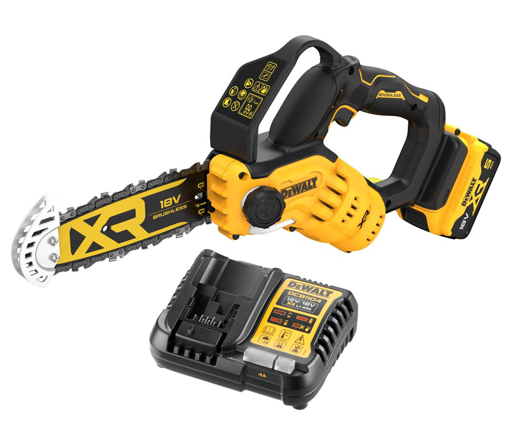 Fierăstrău telescopic cu lanț și acumulator DEWALT DCMPS520P1-QW, șină 200 mm, 18 V, 5 Ah