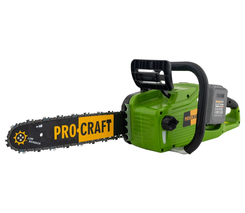 Fierăstrău cu lanț și acumulator ProCraft BI15683, șină 350 mm, 2×20 V