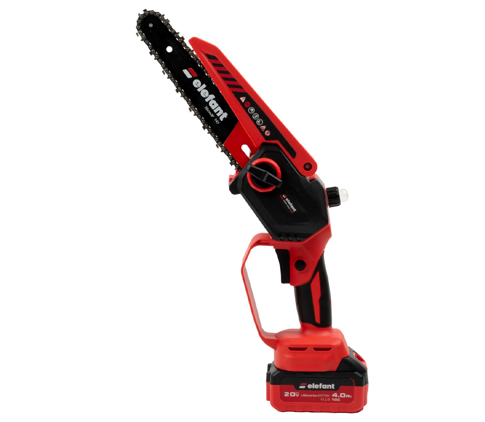 Fierăstrău cu lanț și acumulator Elefant EBS-104, șină 200/250 mm, 20 V, 4 Ah