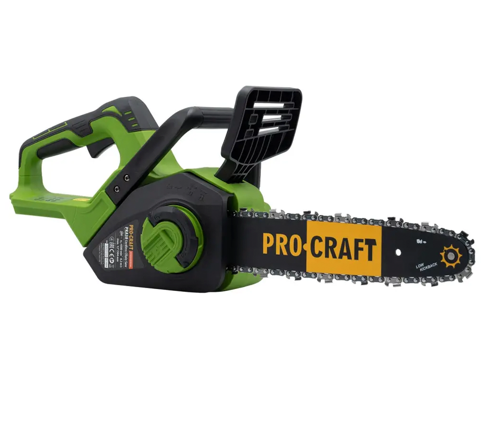 Fierăstrău cu lanț și acumulator ProCraft PKA38, șină 300 mm, 20 V – fără acumulator