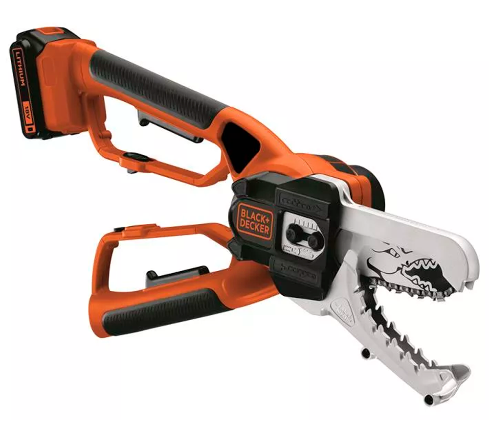 Fierăstrău cu lanț și acumulator BLACK&DECKER GKC1000L, șină 100 mm, 18 V, 2 Ah