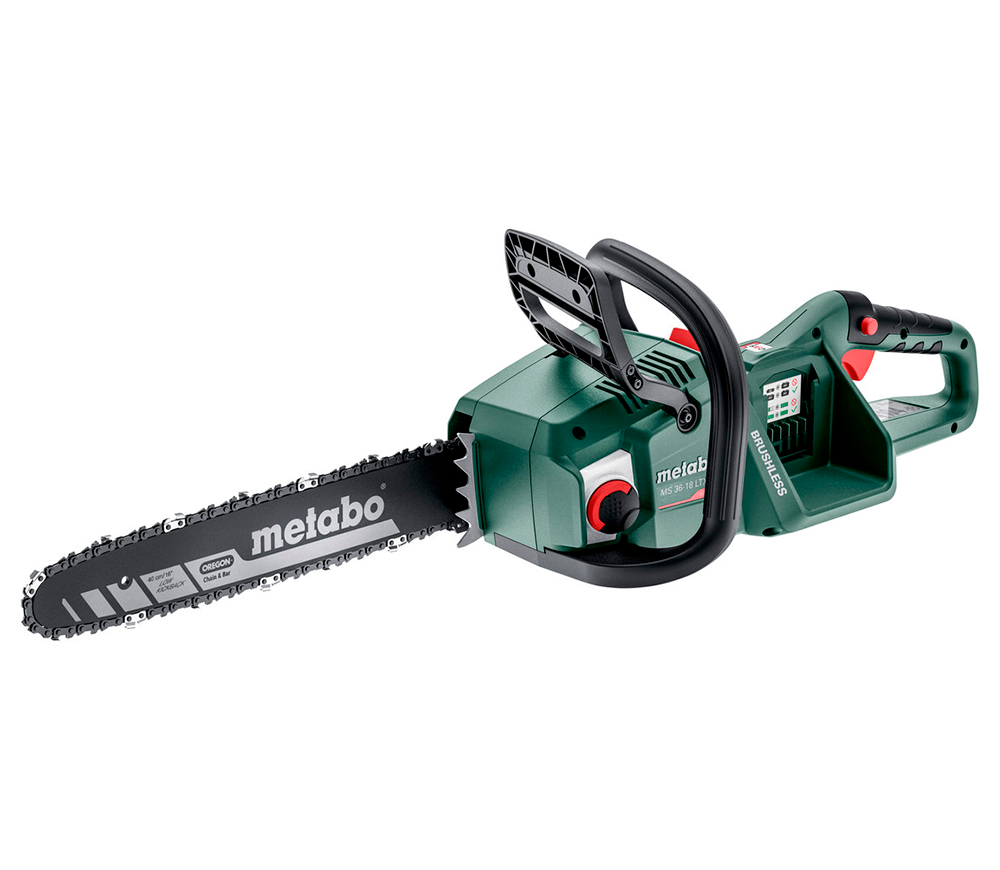 Fierăstrău cu lanț și acumulator METABO MS 36-18 LTX BL 40, șină 400 mm, 2×18 V – fără acumulator