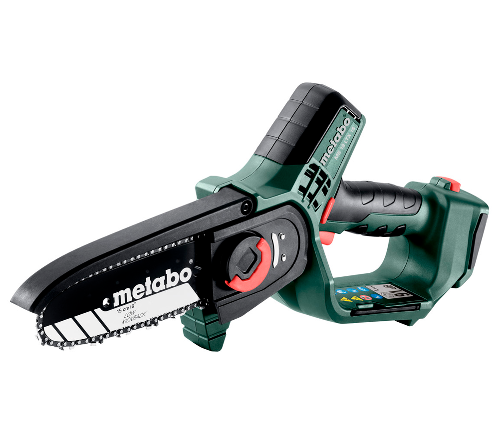 Fierăstrău cu lanț și acumulator METABO MS 18 LTX 15, șină 150 mm, 18 V – fără acumulator