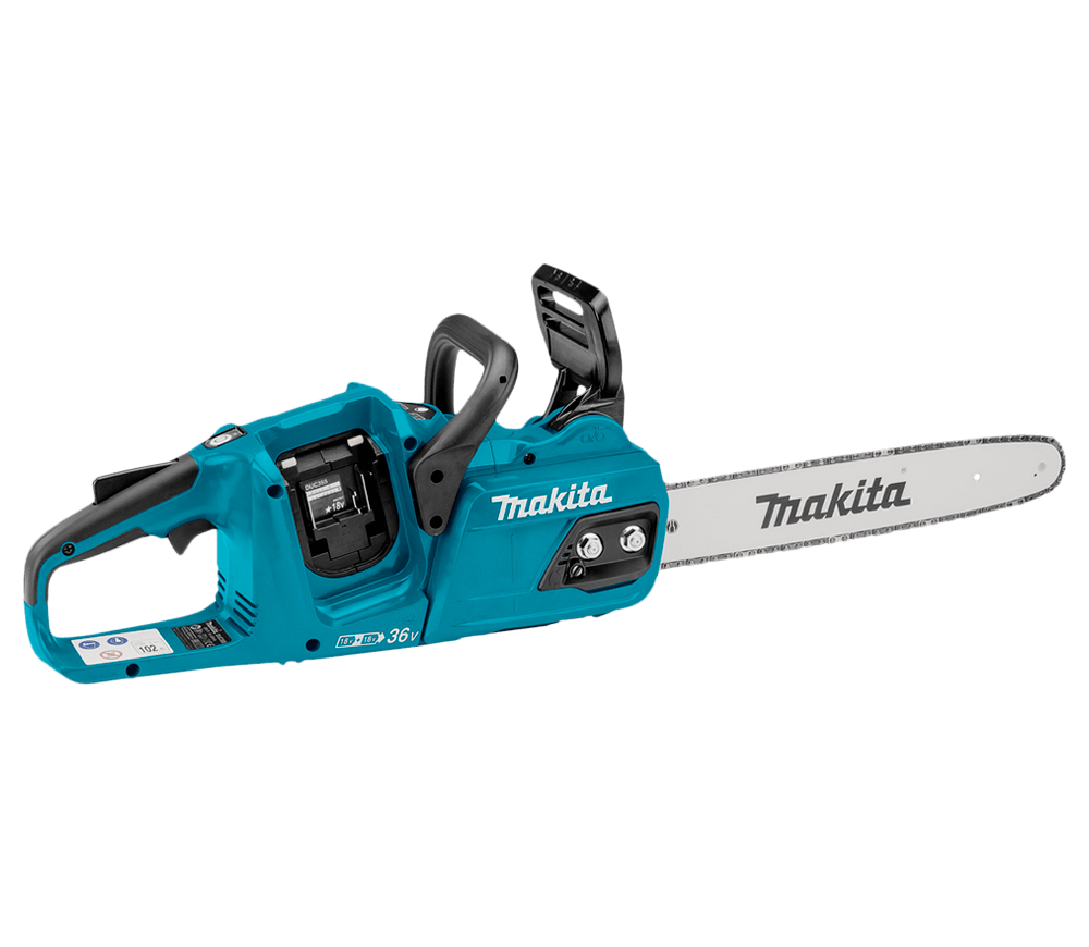 Fierăstrău cu lanț și acumulator MAKITA DUC355Z, șină 350 mm, 2×18 V – fără acumulator