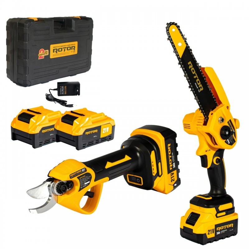 Set de grădină cu acumulator ROTOR GS1, 21 V, Brushless, tăiere 23 mm