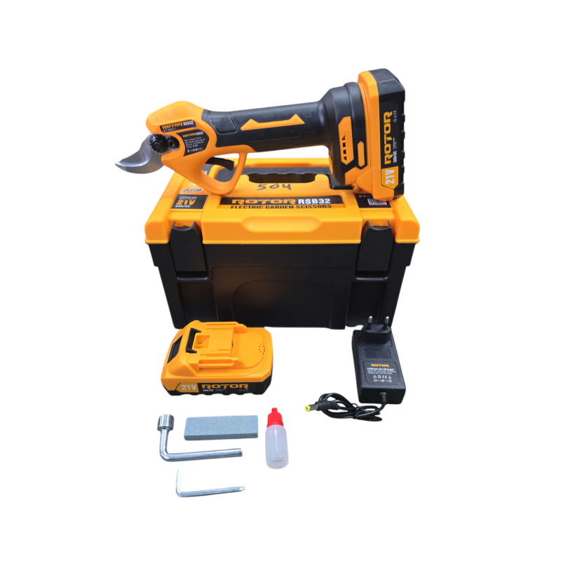 Foarfecă de grădină cu acumulator ROTOR RSB32, 21 V, 3 Ah, Brushless