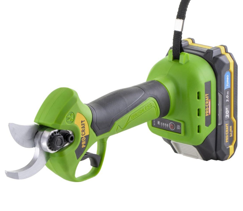 Foarfecă de grădină cu acumulator ProCraft ES28Li, 20 V, 2 Ah, Brushless