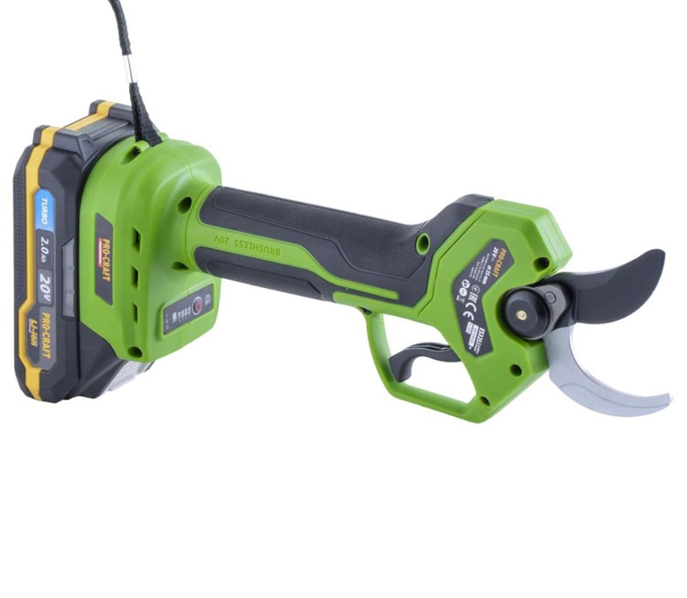 Foarfecă de grădină cu acumulator ProCraft ES32Li, 20 V, 2 Ah, Brushless