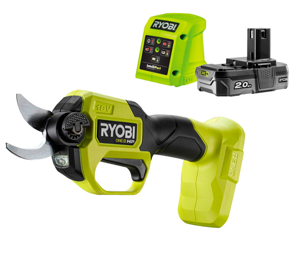 Foarfecă de grădină cu acumulator RYOBI RY18SCXA-120, 18 V, 2 Ah, Brushless