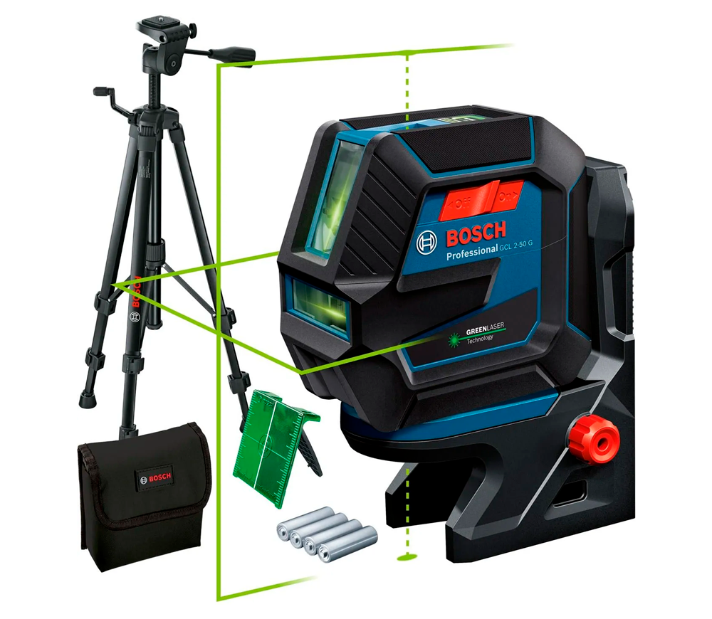 Nivelă laser profesională BOSCH GCL 2-50 G (+Trepied), 2 fascicule, 15 m