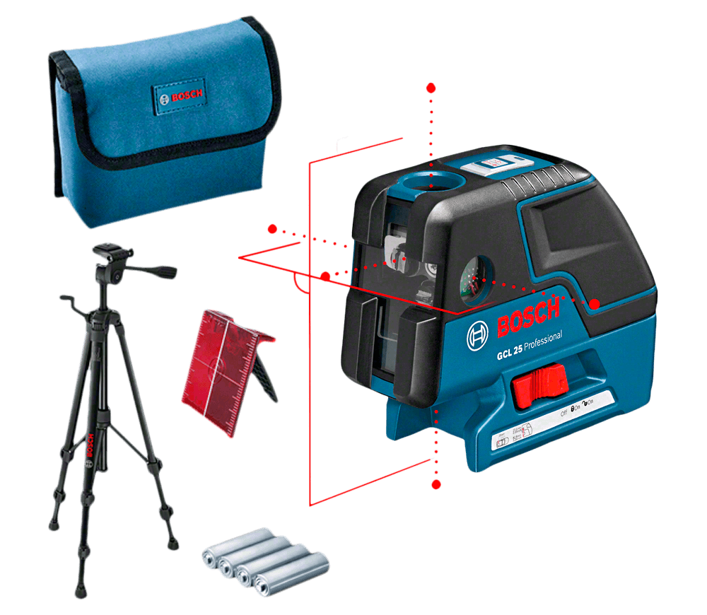 Nivelă laser profesională BOSCH GCL 25, 2 fascicule, 30 m