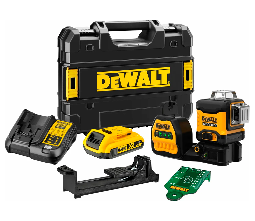 Nivelă laser profesională DEWALT DCE089D1G18-QW, 3 fascicule, 50 m