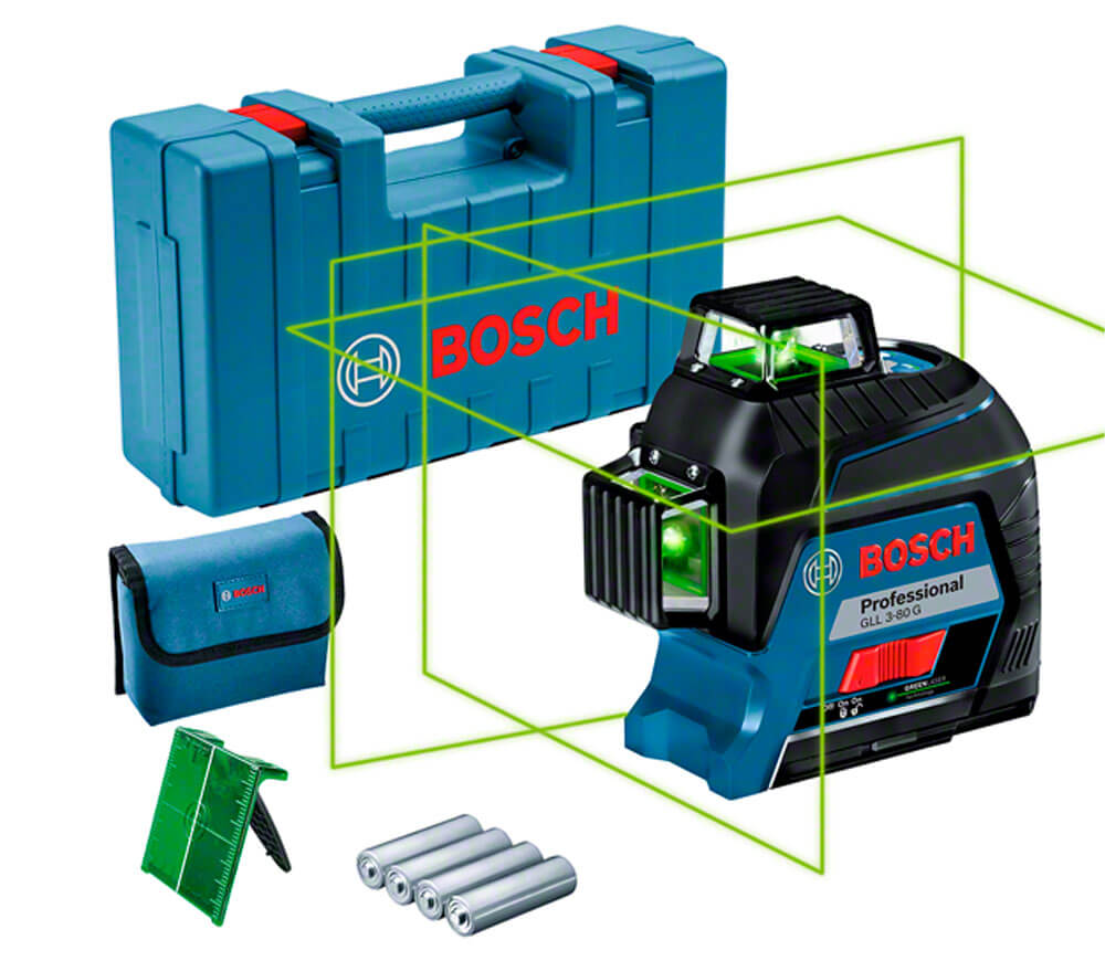 Nivelă laser profesională BOSCH GLL 3-80 G, 3 fascicule, 120 m