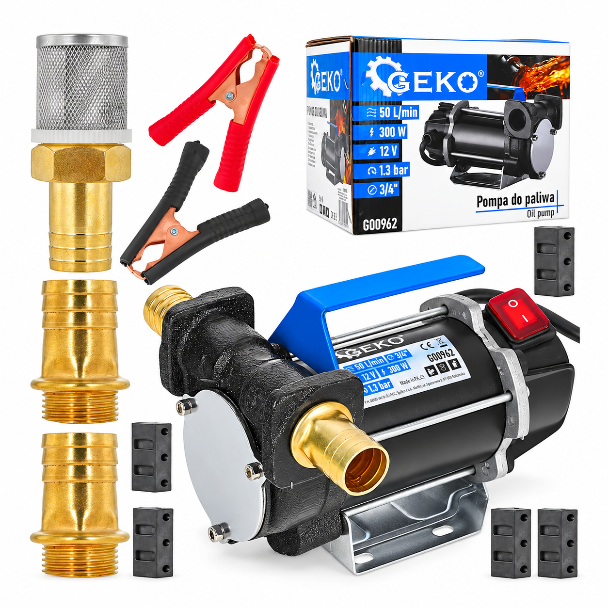Pompă transfer motorină GEKO G00962, 12V, 300W, 50 l/min