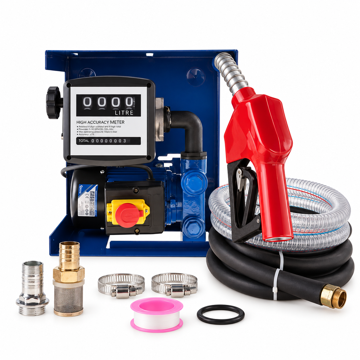 Pompă transfer combustibil GEKO G01023, 220V, 950W, 40 l/min, cu contor