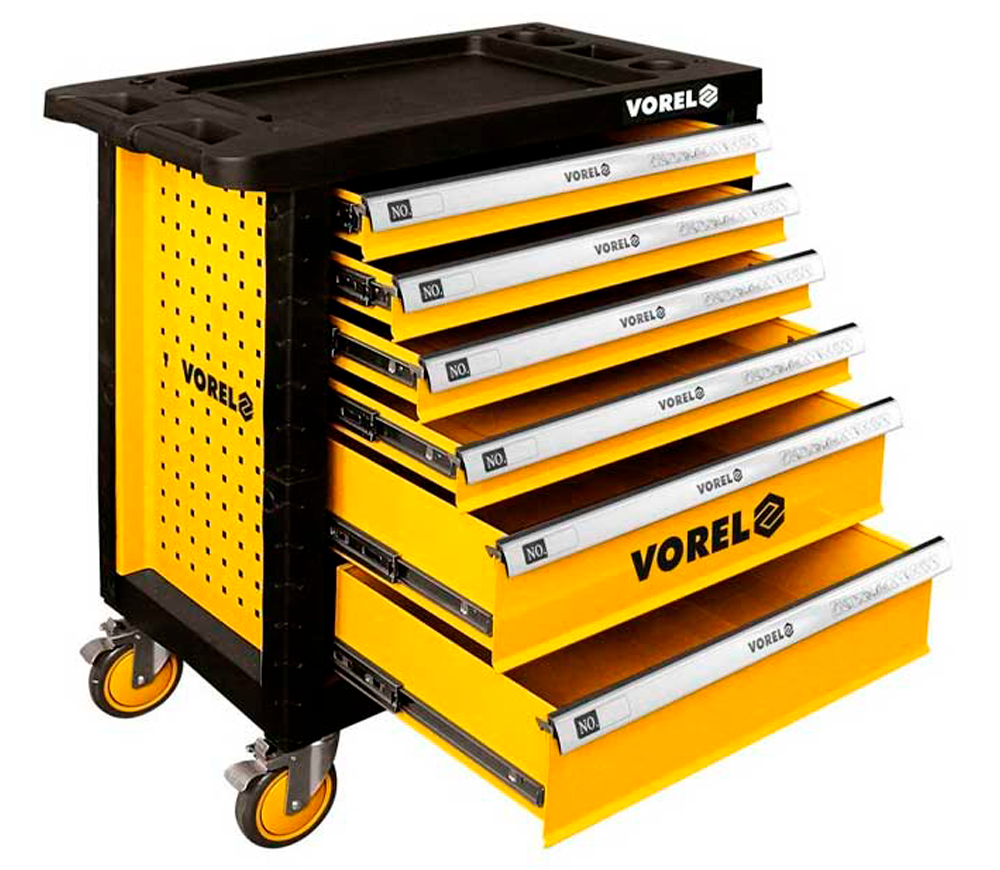 Dulap mobil pentru scule Vorel 58539, 6 sertare, blat 150 kg