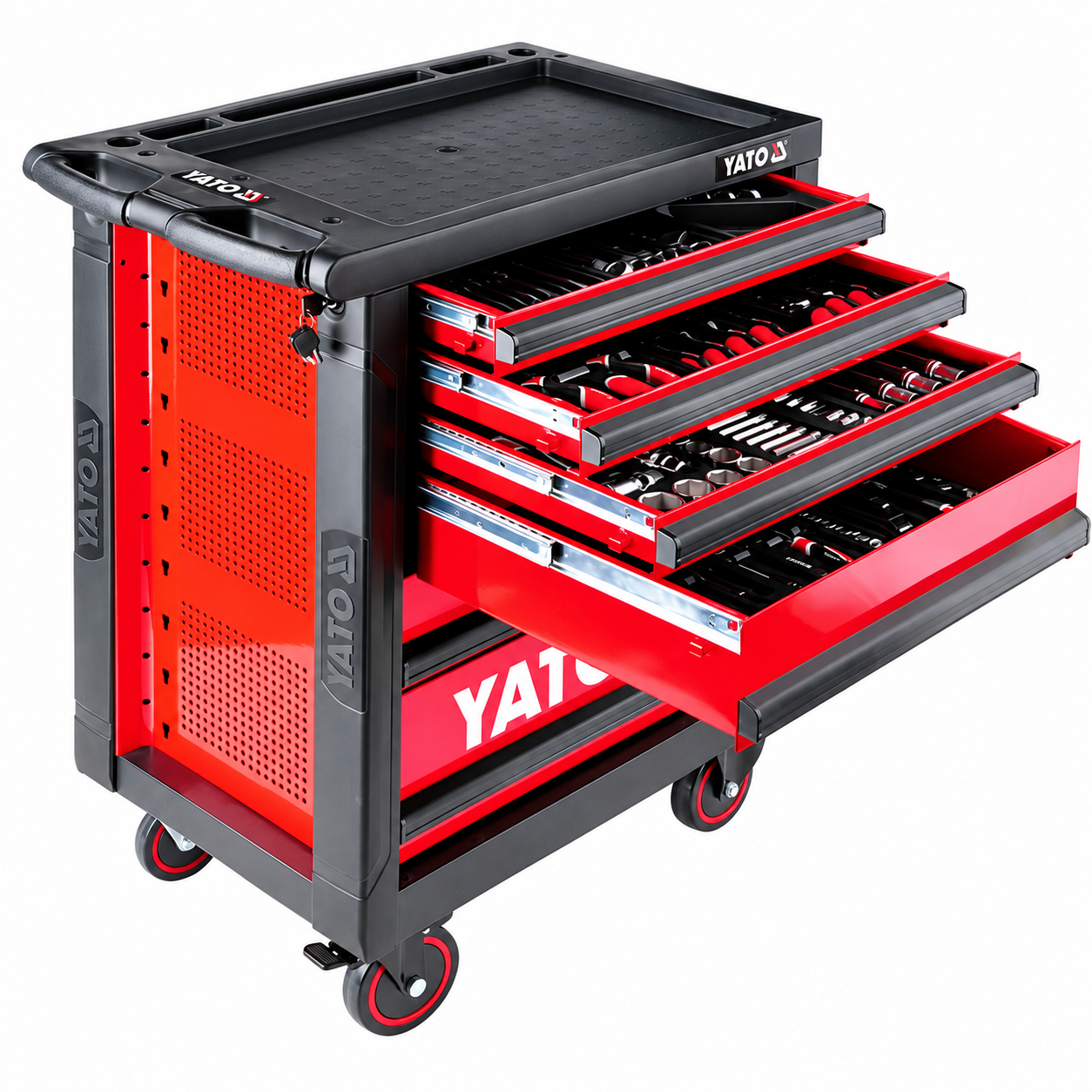 Dulap mobil cu scule YATO YT-5530, 6 sertare, 177 piese