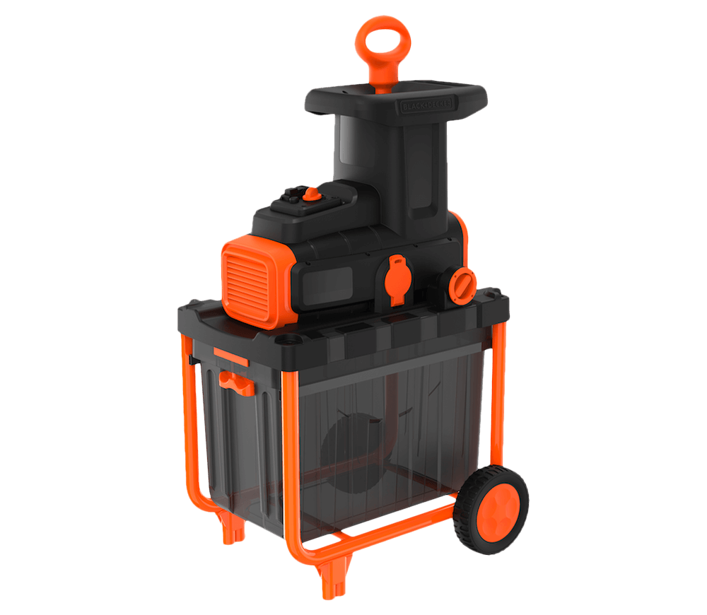 Tocător electric de crengi BLACK&DECKER BEGAS5800, 2800 W, Ø45 mm, freză cu role, colector 45 L