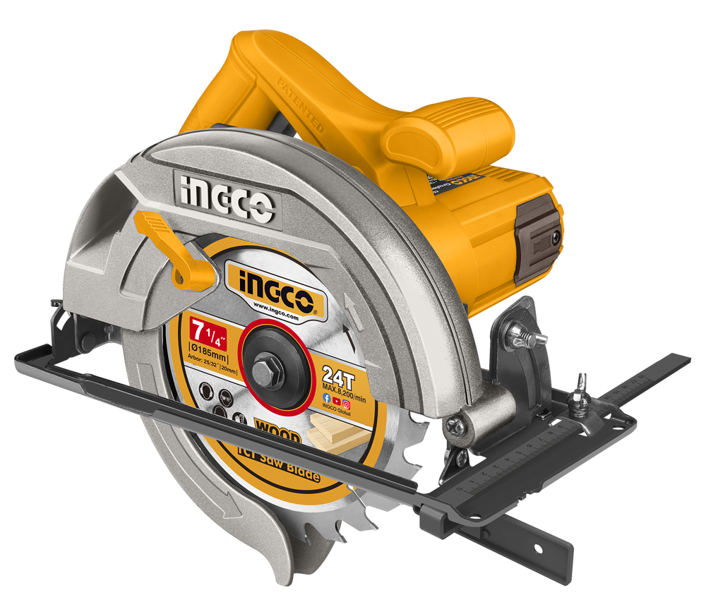 Fierăstrău circular INGCO CS18578, 1200 W, disc 185 mm